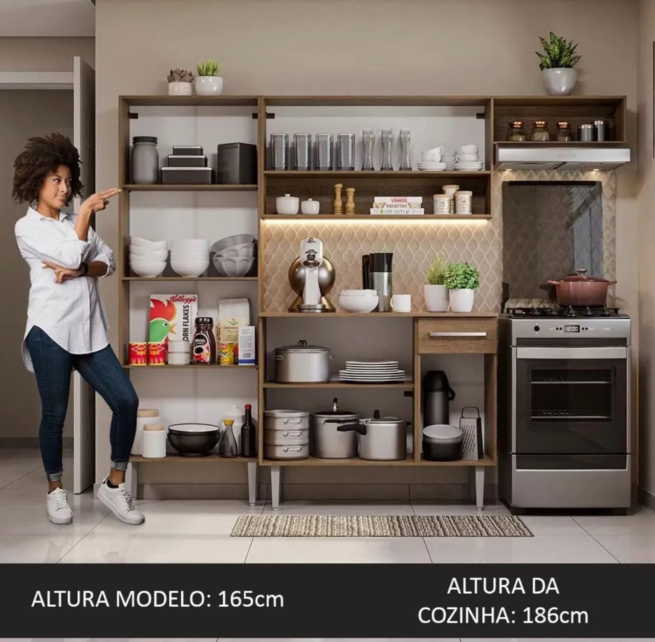 Armário de Cozinha Compacta Emilly Top Madesa - Foto 4
