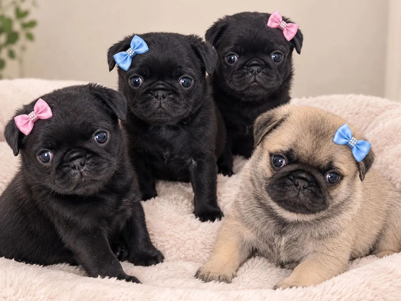 PUG mini macho e fêmea 