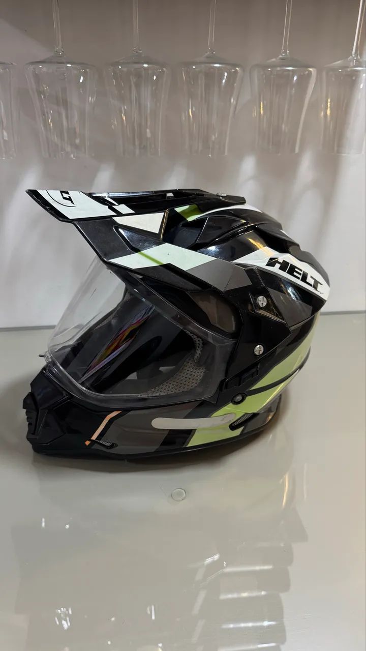 CAPACETE HELT C/ ÓCULOS INTERNO - Foto 2
