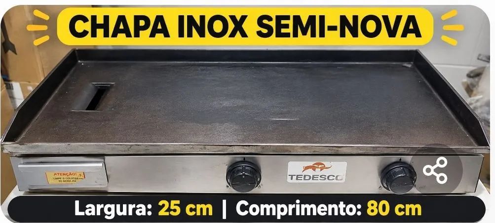 CHAPA INOX SEMI-NOVA 