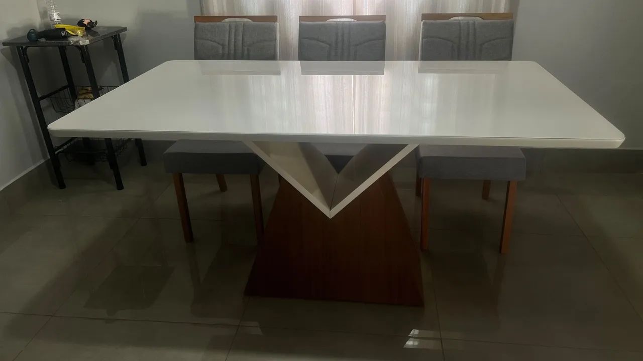 Mesa completa cadeiras madeira  - Foto 2