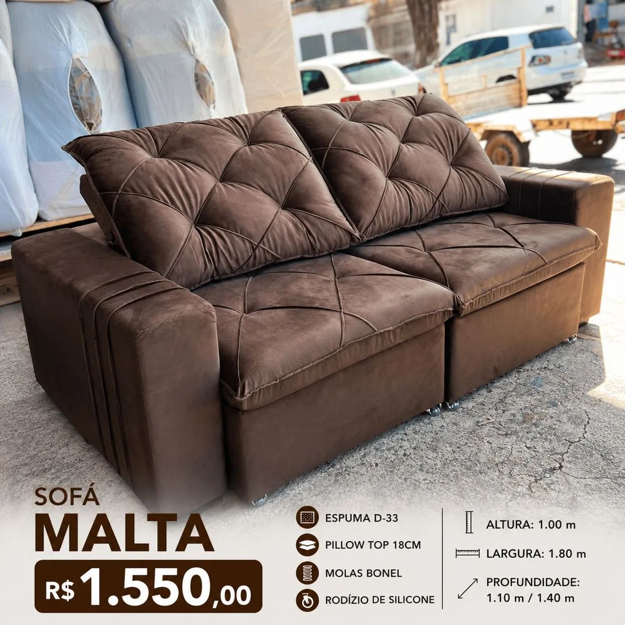 Sofá Retrátil Malta 