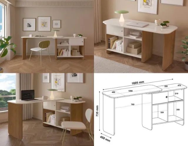 Escrivaninha Nomad Off White.Cinamomo Artely