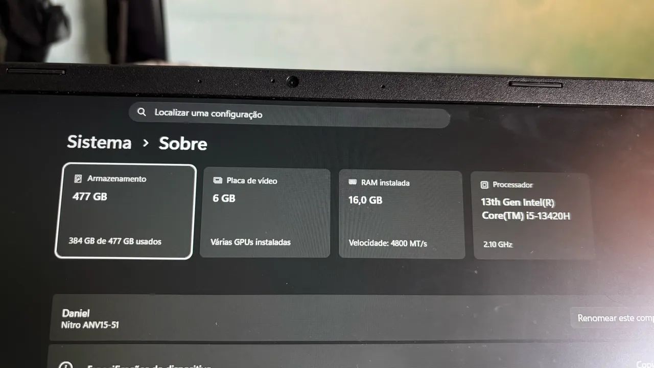 Notebook Gamer Acer Nitro V15 RTX 4050 - 16 GB RAM - Foto 3