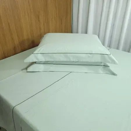 Jogo de Cama Verde-Chá Queen 4 peças - Foto 2