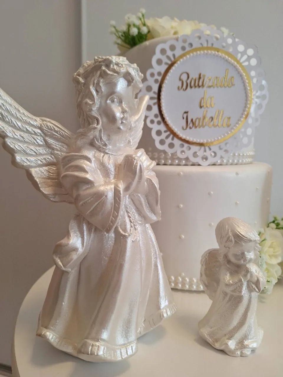 Bolo Decorativo + Anjos em Gesso - Foto 3
