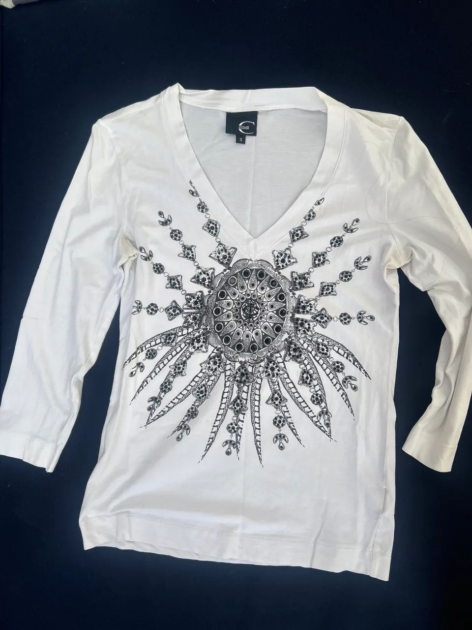 Blusa de malha marca Cavalli TAM P bordada