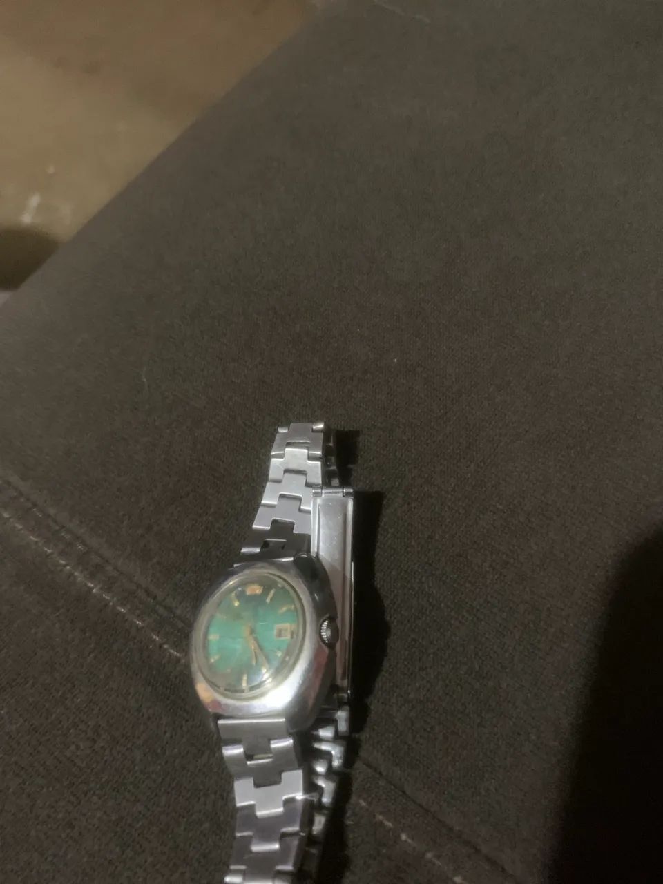 Orient Vintage automático com mostrador verde esmeralda c defeito - Foto 4