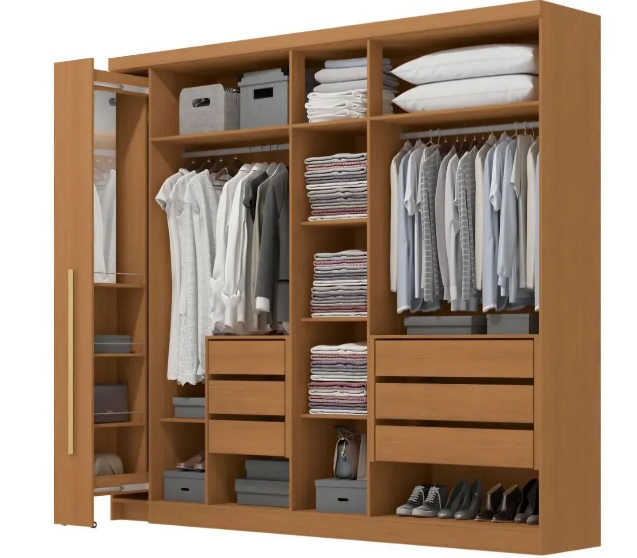 Guarda roupa casal com espelho e 6 portas  - Foto 3