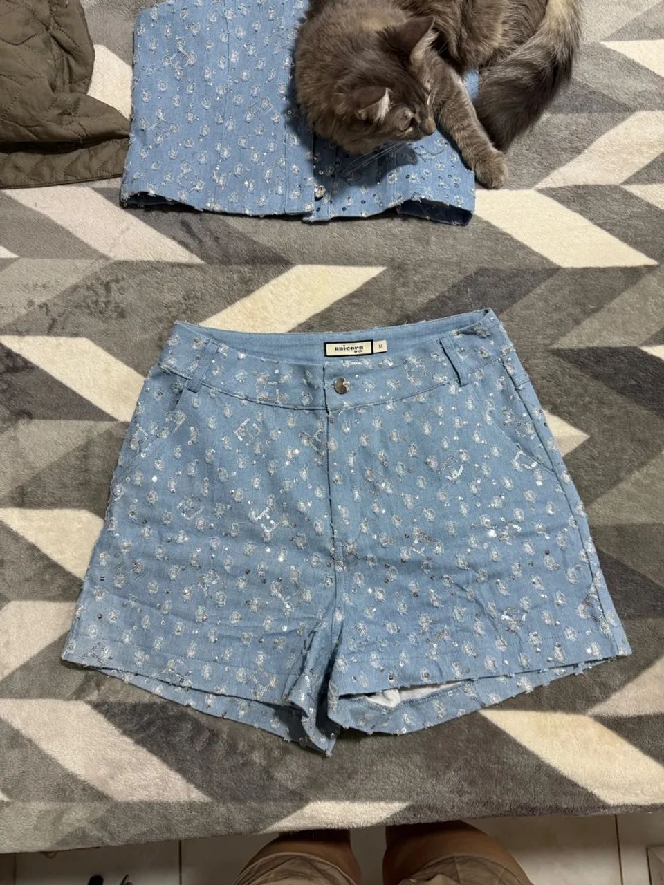 Conjunto jeans com brilho - Foto 3