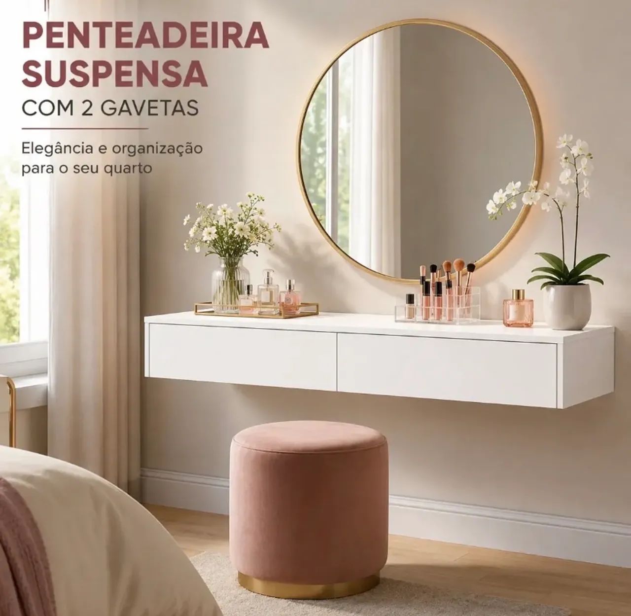 Penteadeira Cômoda Suspensa Moderna - Semi-Nova - Foto 5