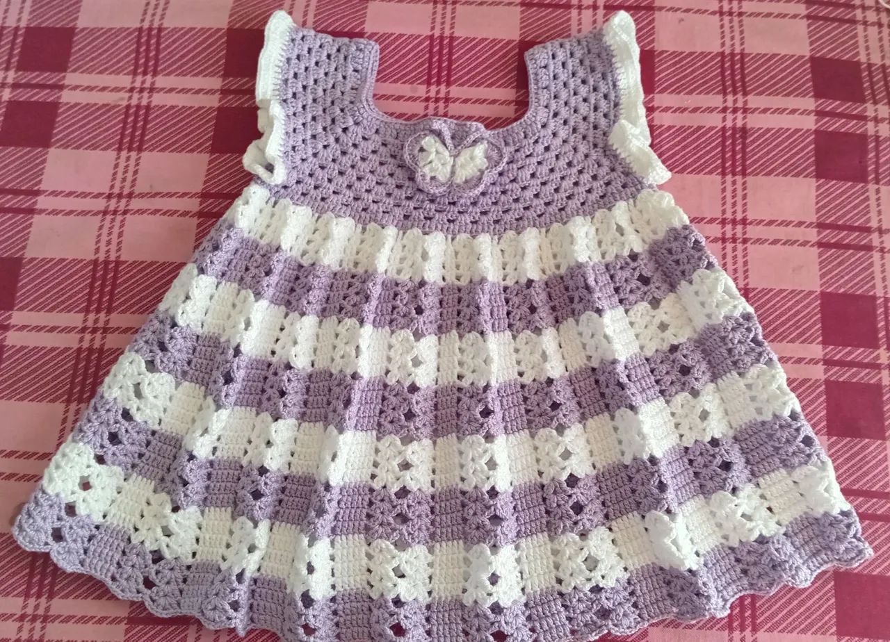 Vestidos infantis de crochê  - Foto 2