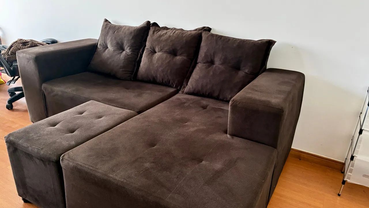 Sofá chaise marrom  - Foto 5