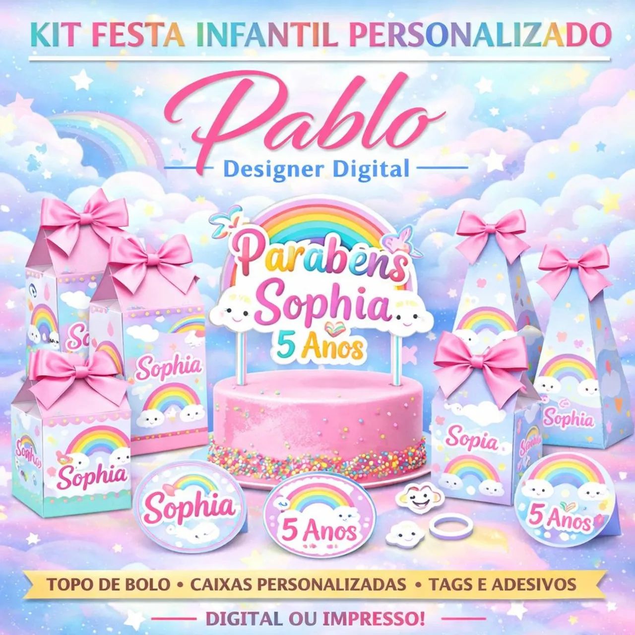 Kit Festa Infantil Personalizado (Vários Temas - Menino e Menina) - Foto 3