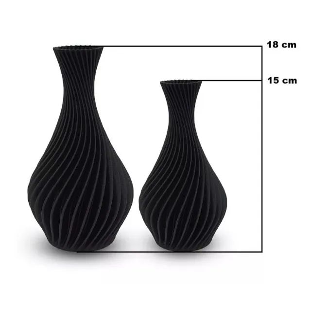 Kit 2 Vasos Decorativos Modernos em Espiral | Impressão 3D | Design Minimalista - Foto 4
