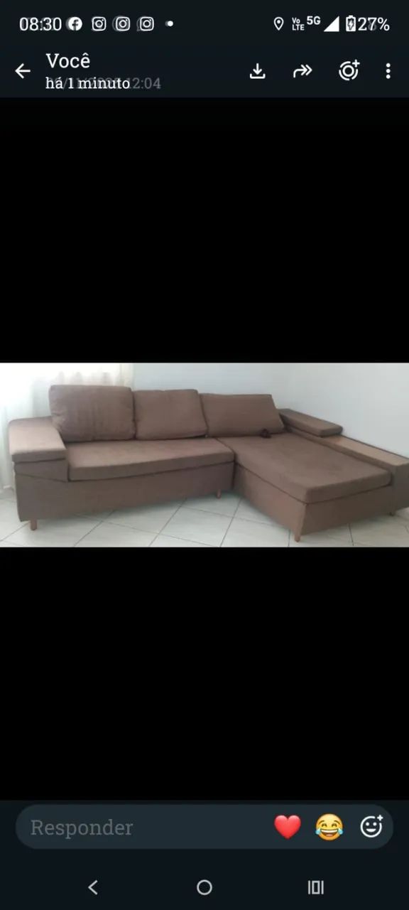 SOFA 4 LUGARES COM CHEISE DIREITO - Foto 2