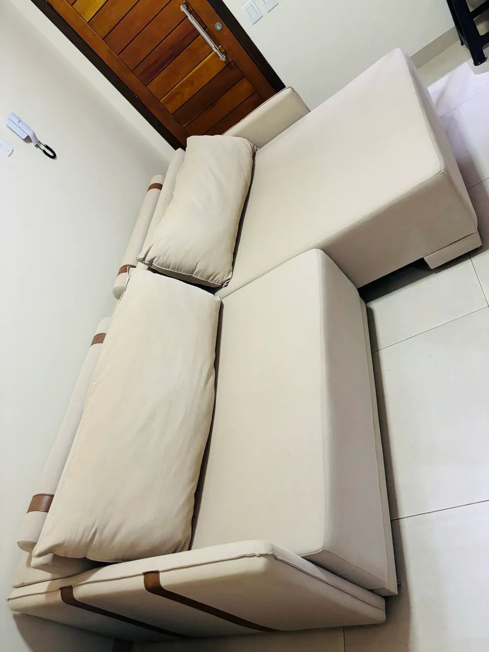 VENDO SOFÁ RETRÁTIL DE LINHO - Foto 3
