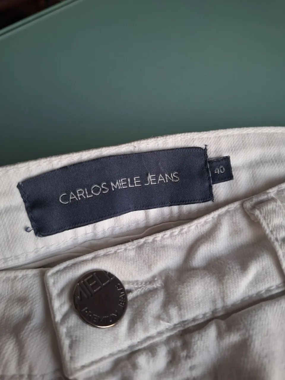 Calça Jeans branca Carlos Miele 40