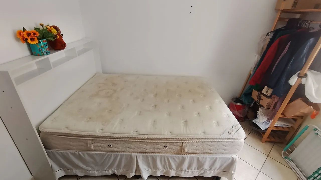 Colchão Casal Pillow Top com Box e Cabeceira de MDF - Foto 3