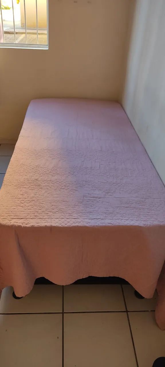 Cama box solteiro com colchão 