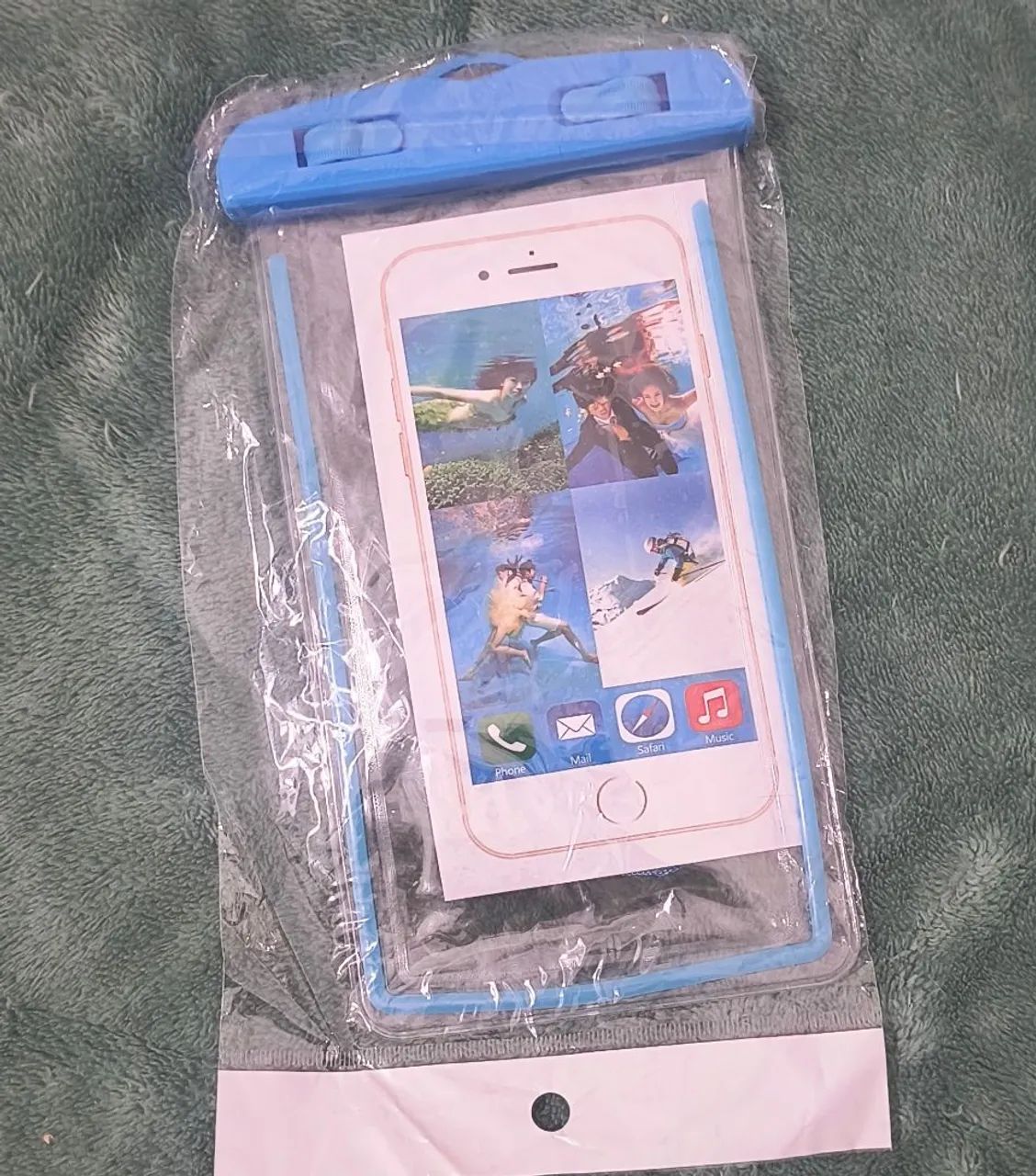 Bolsa capa de celular a prova d'água impermeável na cor azul - Foto 3