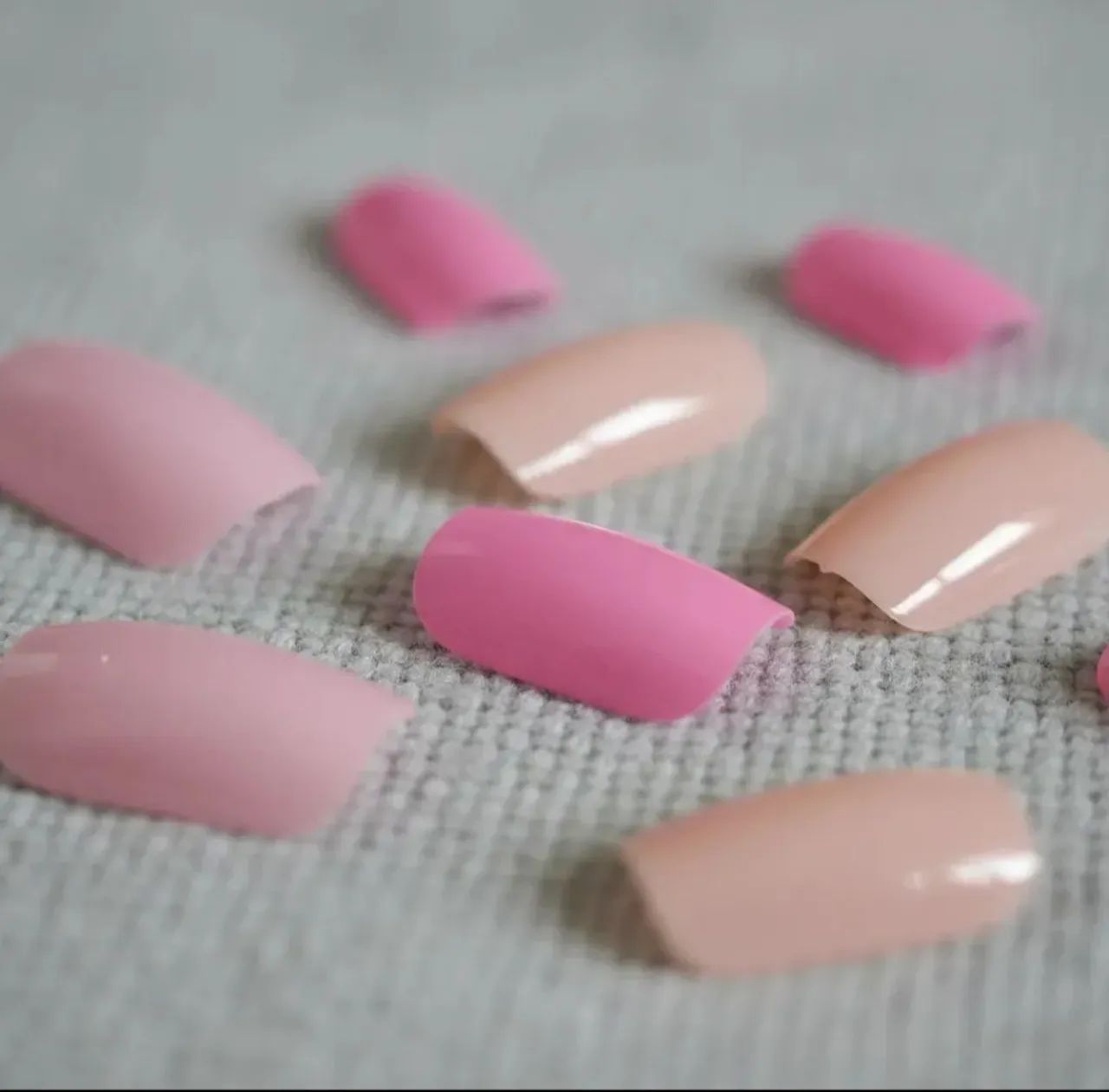 Kit 96 unhas postiças em 4 tons de rosa - Foto 3