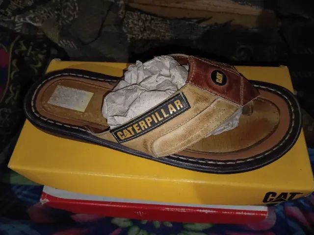Chinelo Caterpillar CAT Masculino em Couro Original com Caixa - Foto 3
