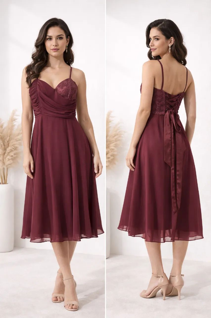 Vestido de festa, vinho
