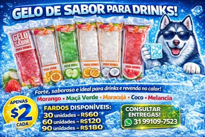  Síndicos e Condomínios - Gelo Saborizado 200ml para Festas e Drinks 
