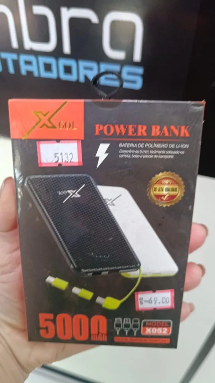 Power Bank Carregador Portátil 5000mah Xgol x052 - Bateria Portatil - Loja Coimbra Entrega