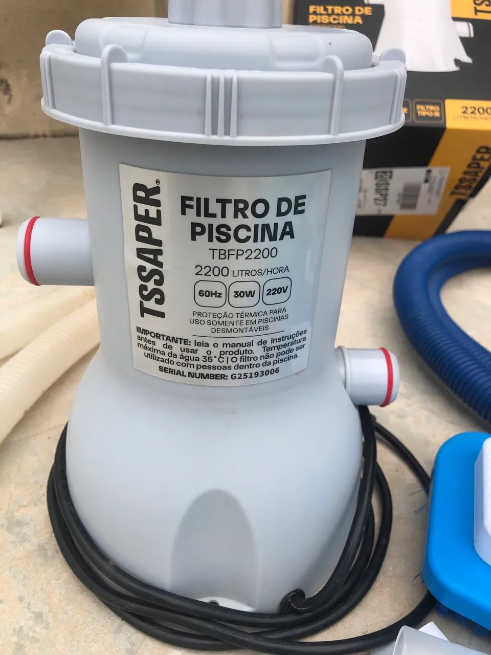  Filtro para piscina e kit limpeza  - Foto 3