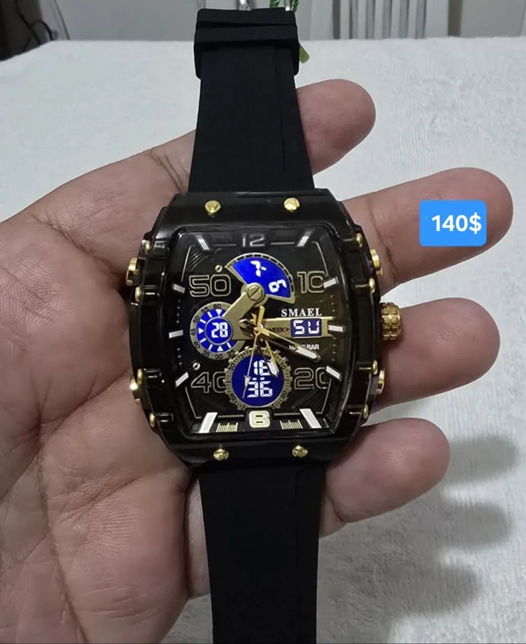 Relógio da SMAEL pulseira de silicone preta original 