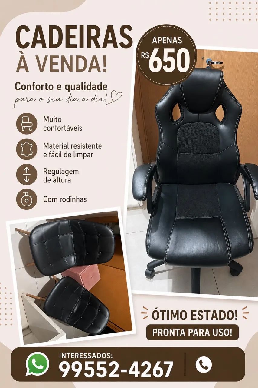 Kit com três cadeiras  - Foto 3