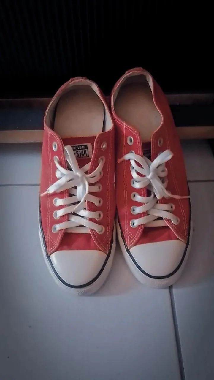 2 Tênis Converse All Star Original Preto e Vermelho  - Foto 5