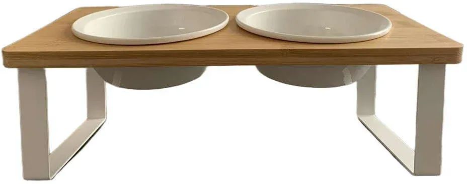 Comedouro Duplo Elevado de Cerâmica Meau Clássico para Cães e Gatos - Foto 2