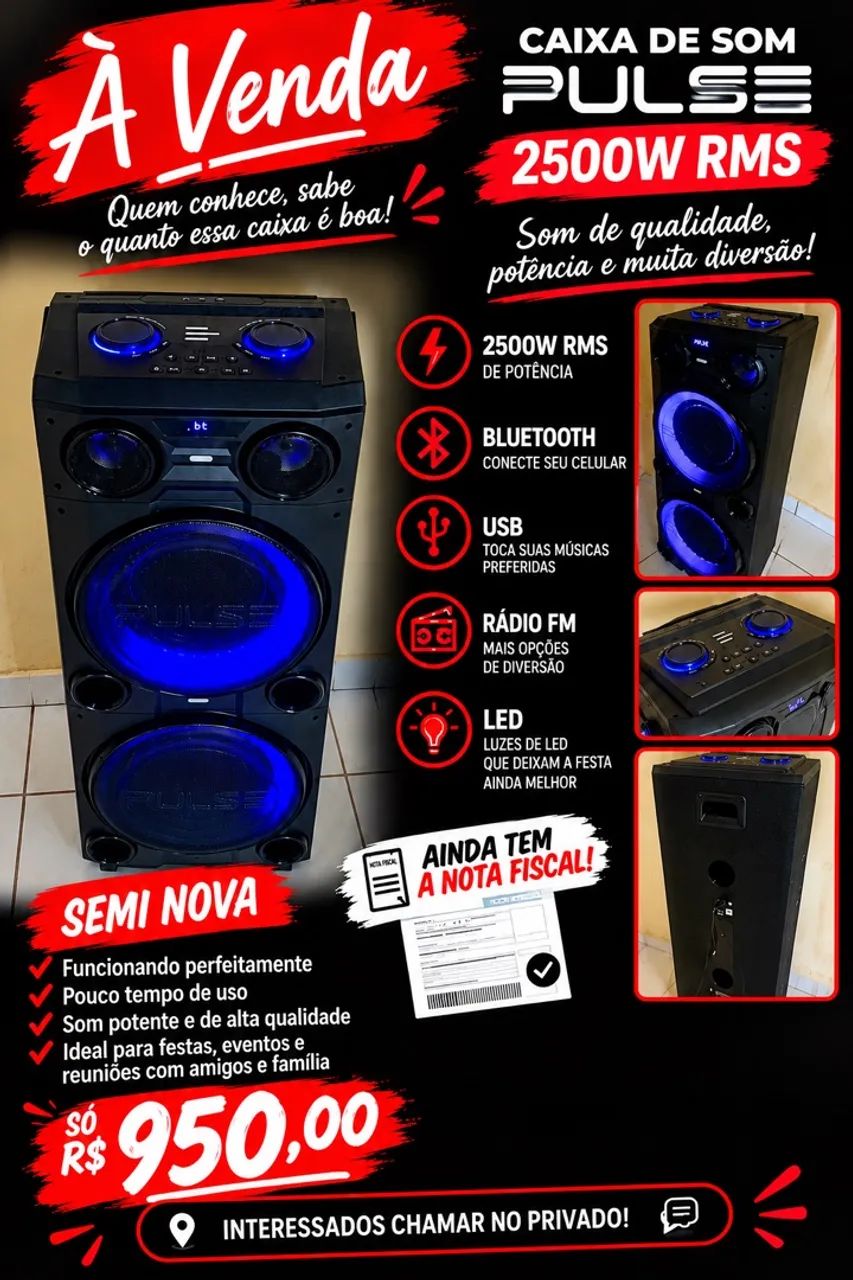 Vende se essa caixa de som com 2500W