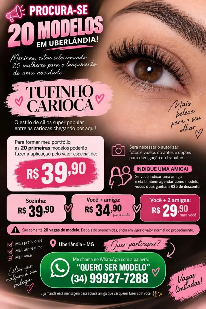 Procura-se modelos para cílios Tufinho Carioca  - Foto 2