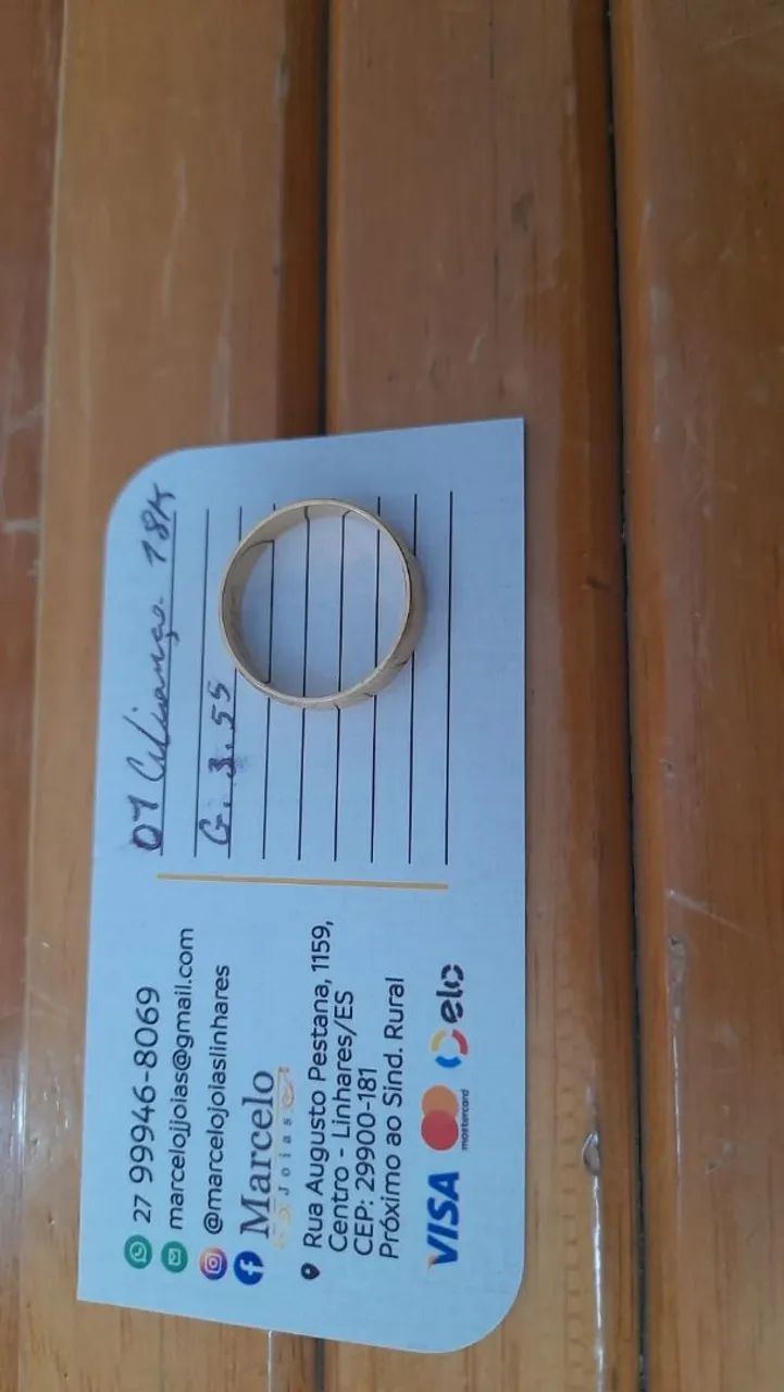 Aliança de ouro 18 K, 3,55 gramas!! - Foto 4