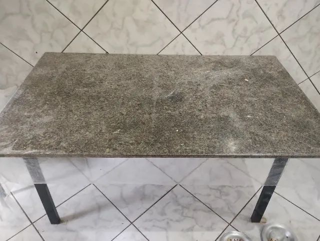Mesa pedra em mármore sem cadeiras - Foto 4