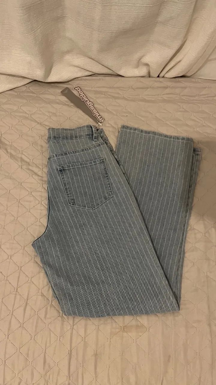 Calça jeans listrada (nova - com etiqueta) - Foto 3