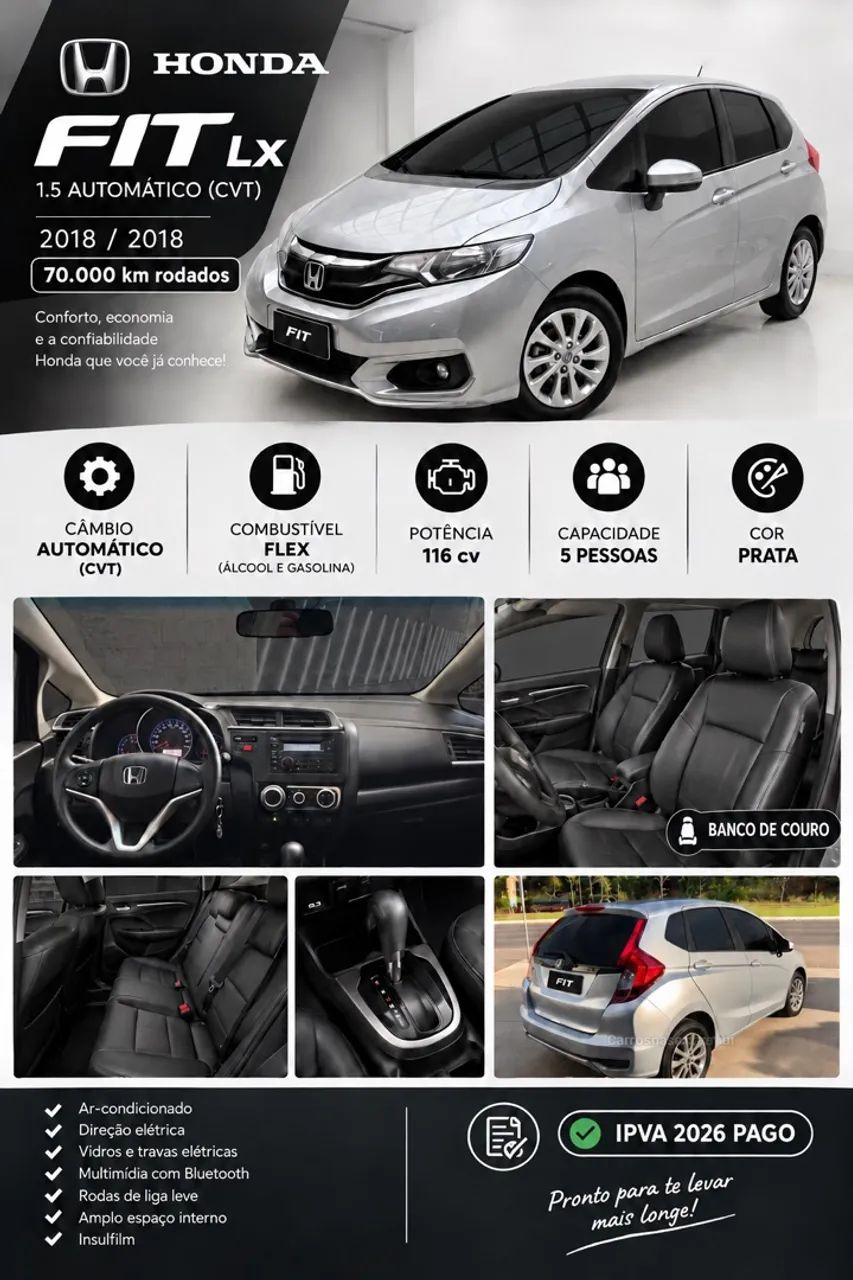 Honda Fit LX 1.5 FLEXONE 16V 5P AUT. 2018