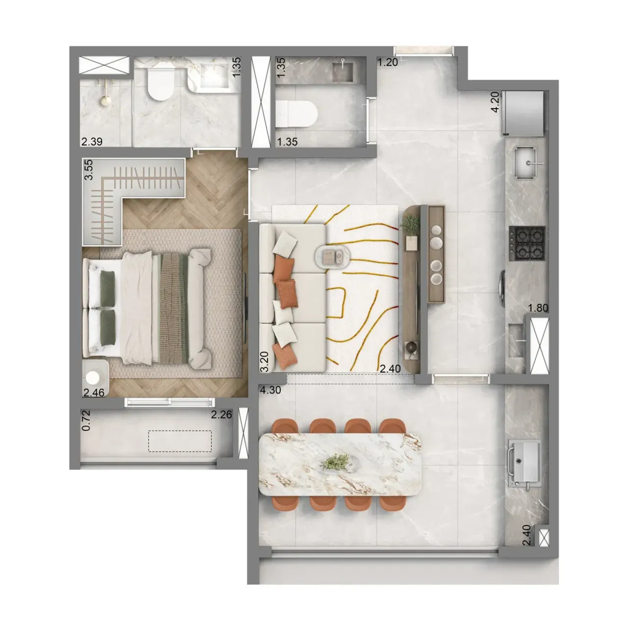 PLANTA 48m²