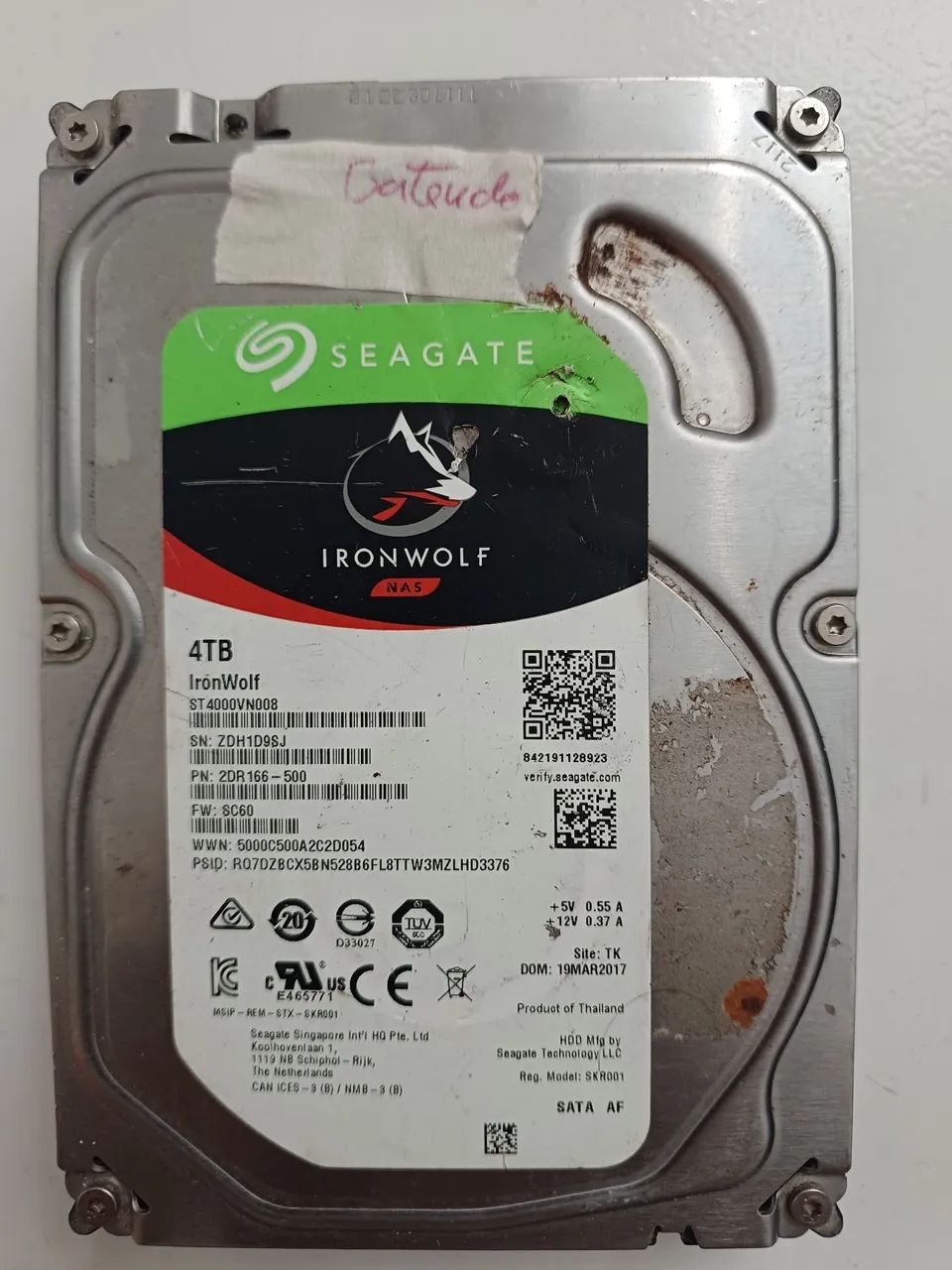 Hd seagate 4TB Ironwolf defeito 