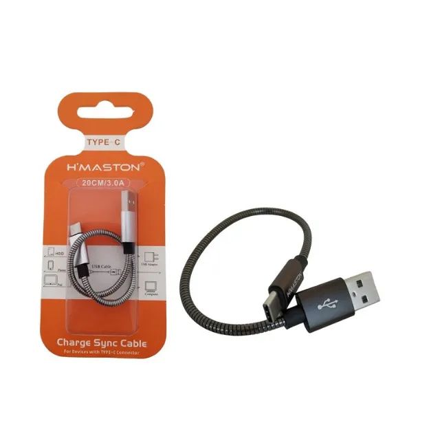 Cabo de Dados e carregamento Type-c 20cm H'maston  - Foto 4