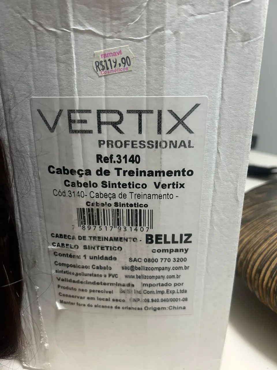 Cabeça Manequim boneca treino Vertix Castanho - Foto 3