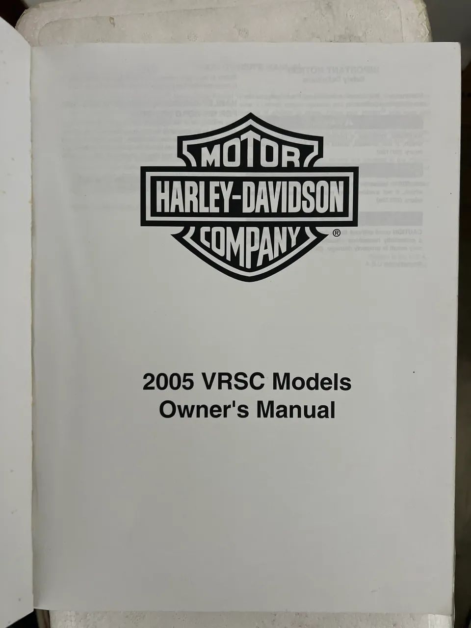Manual Harley Davidson VRSC MODELS - Peças para motos - Vila Gilda Manual Harley Davidson VRSC MODELS - Peças para motos - Vila Gilda