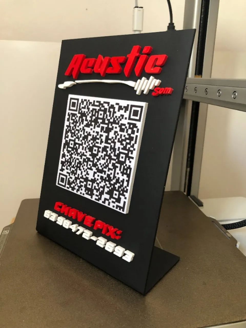 Plaquinha Personalizada 3D para Empresas - QR Code + PIX - Foto 2