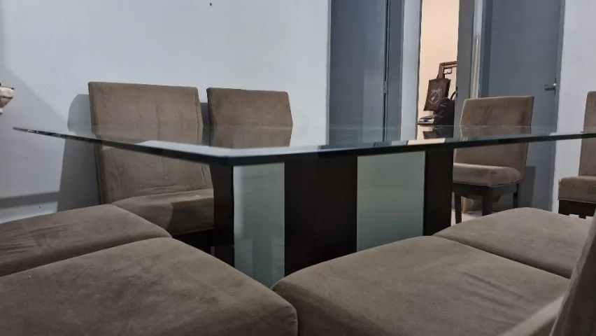 Mesa de Jantar - Vidro Quadrada 8 cadeiras APENAS VENDA - Foto 3