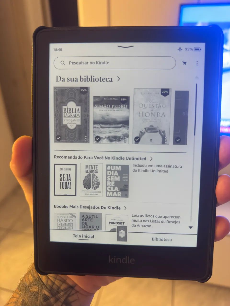 Kindle PaperWrite 16GB Semi Novo - Capa Couro