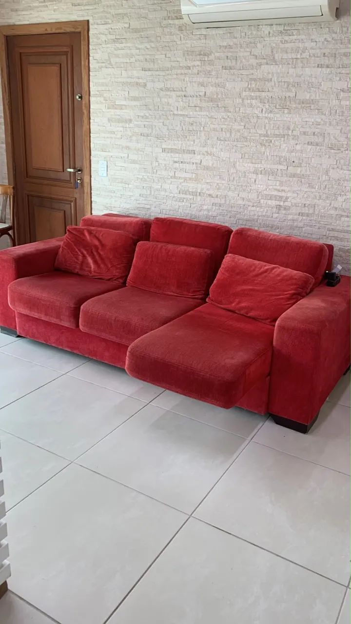 Sofá-cama Retrátil Vermelho